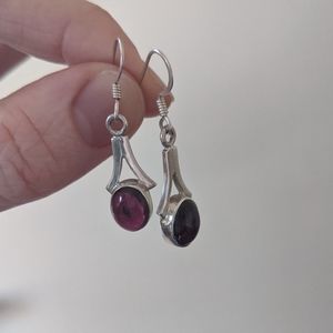 Rhodolite Garnet Sterling Silver Earrings
